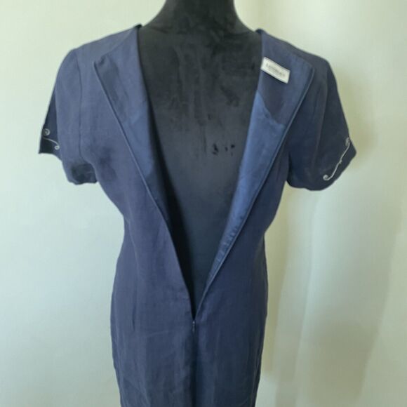 Landhaus C&A Naturally Dress German US Size 10 Linen Dress Decorative Stitching - Picture 13 of 16